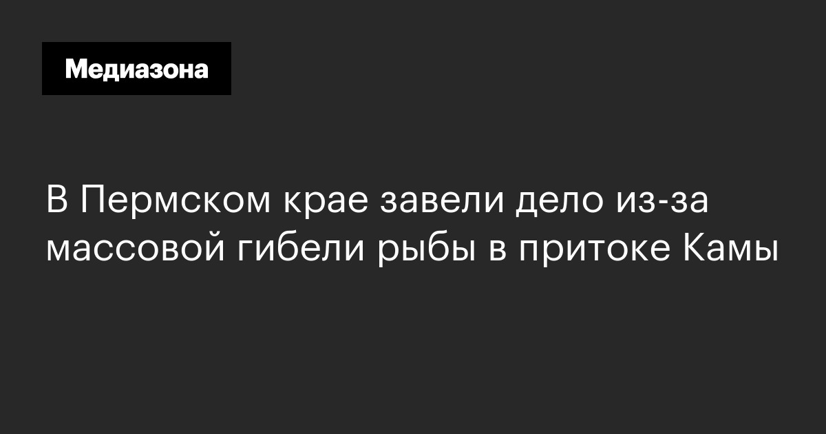 В Пермском крае завели дело из-за массовой гибели рыбы в притоке Камы