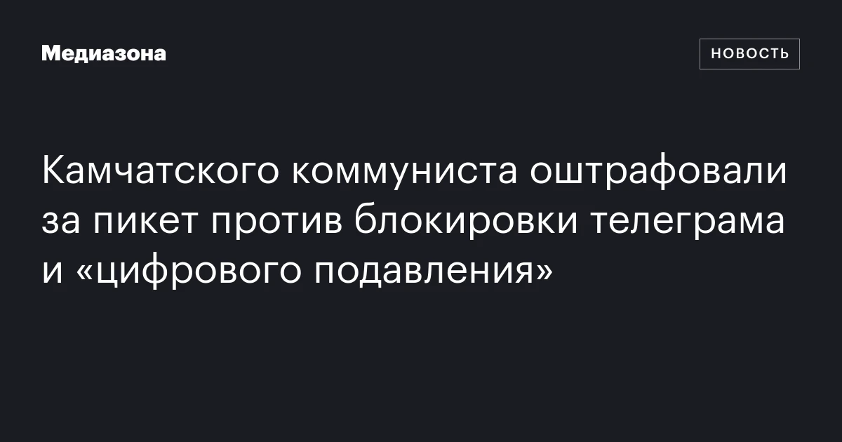 Камчатского коммуниста оштрафовали за пикет против блокировки телеграма и «цифрового подавления»