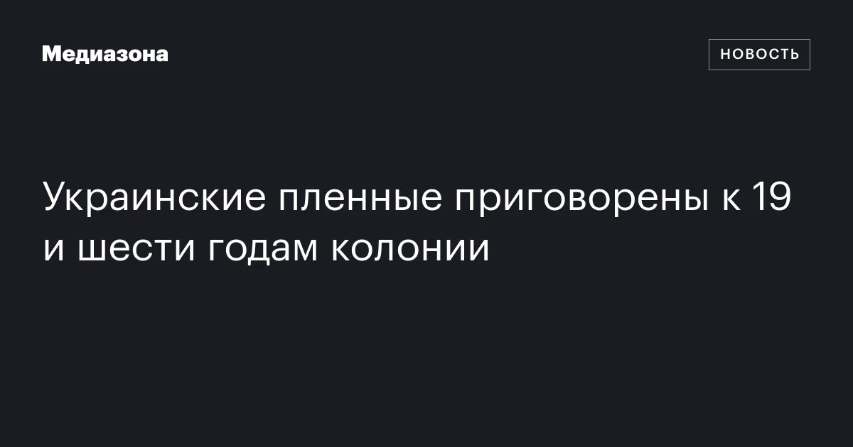 Украинские пленные приговорены к 19 и шести годам колонии