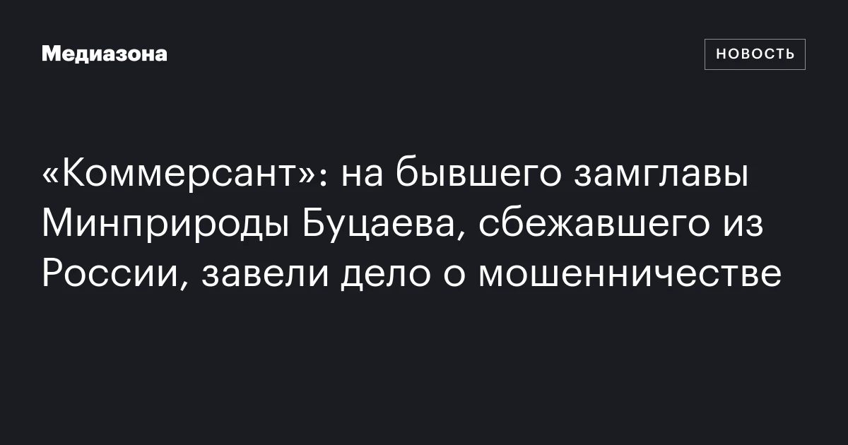 «Коммерсант»: на бывшего замглавы Минприроды Буцаева, сбежавшего из России, завели дело о мошенничестве