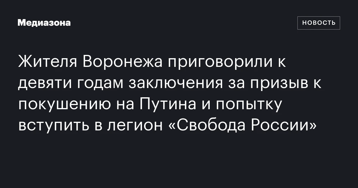 Жителя Воронежа приговорили к девяти годам заключения за при