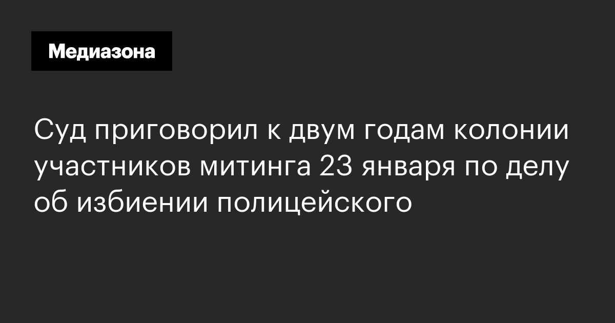 Суд приговорил к двум годам колонии участников митинга 23 января по делу об избиении полицейского