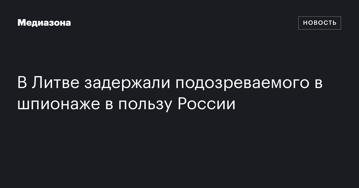 В Литве задержали подозреваемого в шпионаже в пользу России