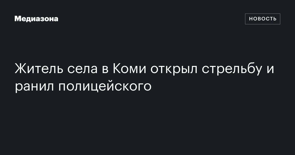Житель села в Коми открыл стрельбу и ранил полицейского