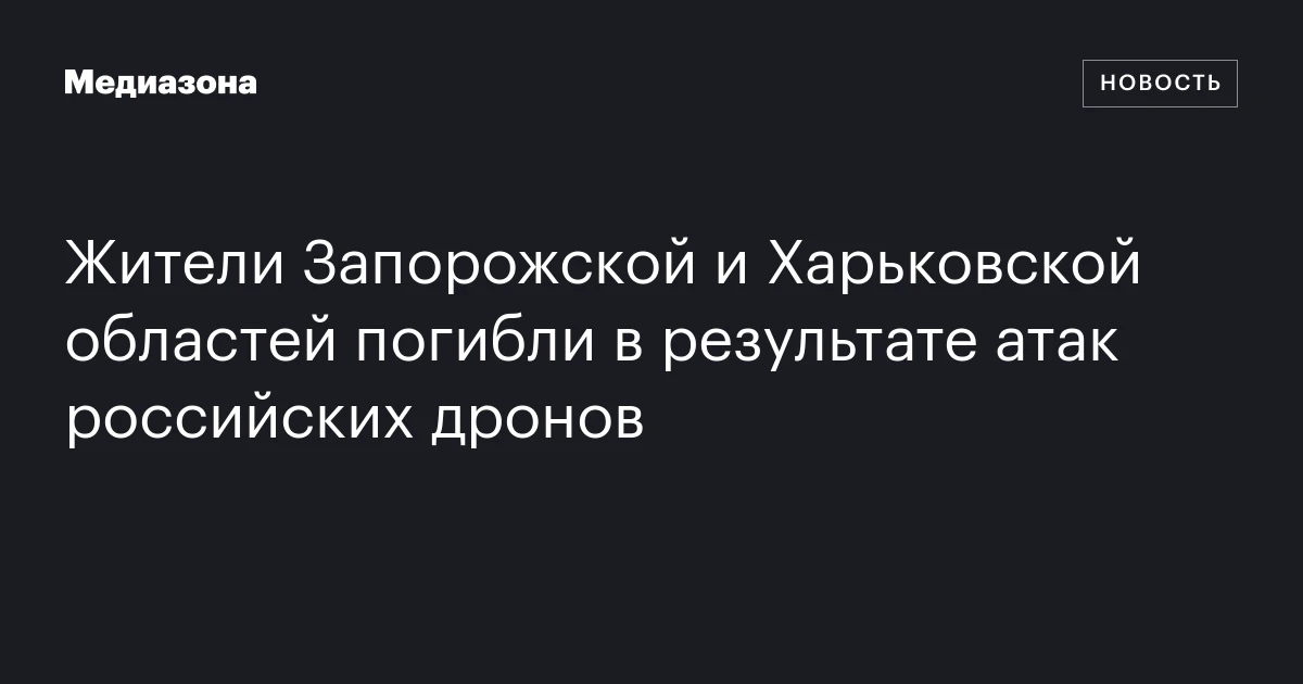 Жители Запорожской и Харьковской областей погибли в результате атак российских дронов