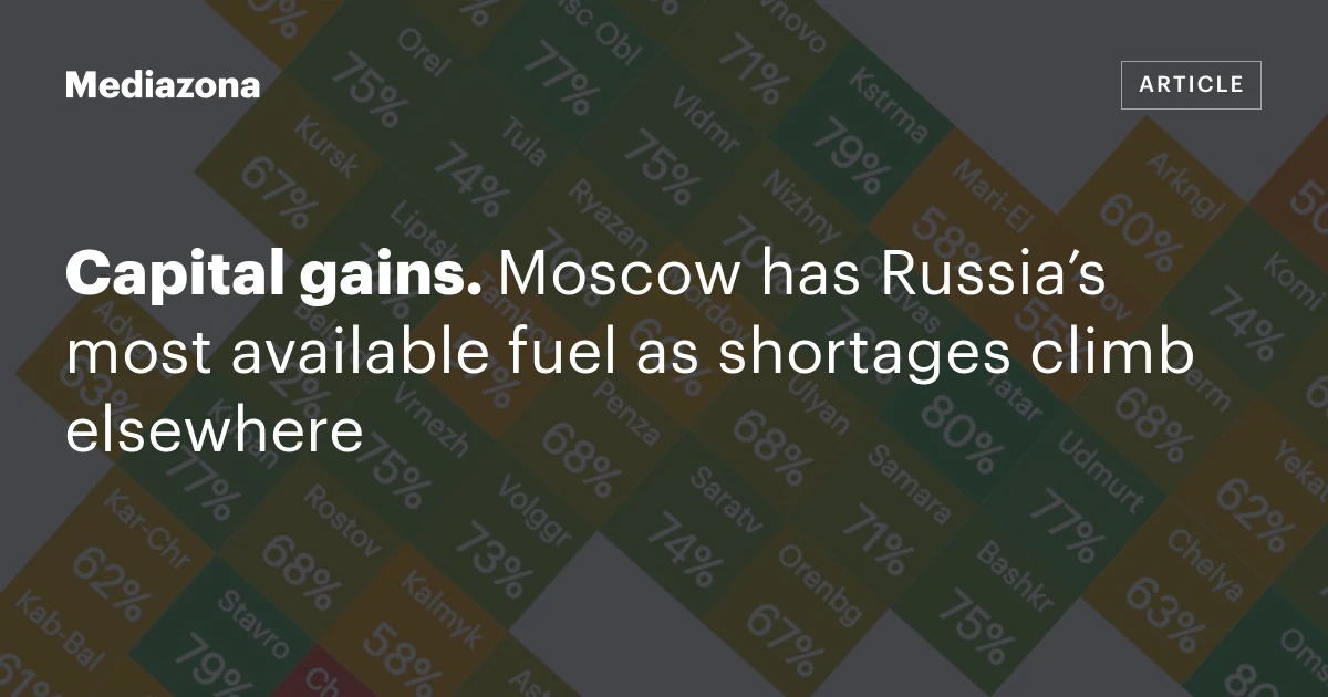 Capital gains. Moscow has Russia’s most available fuel as shortages climb elsewhere
