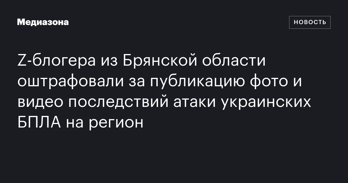 Z‑блогера из Брянской области оштрафовали за публикацию фото