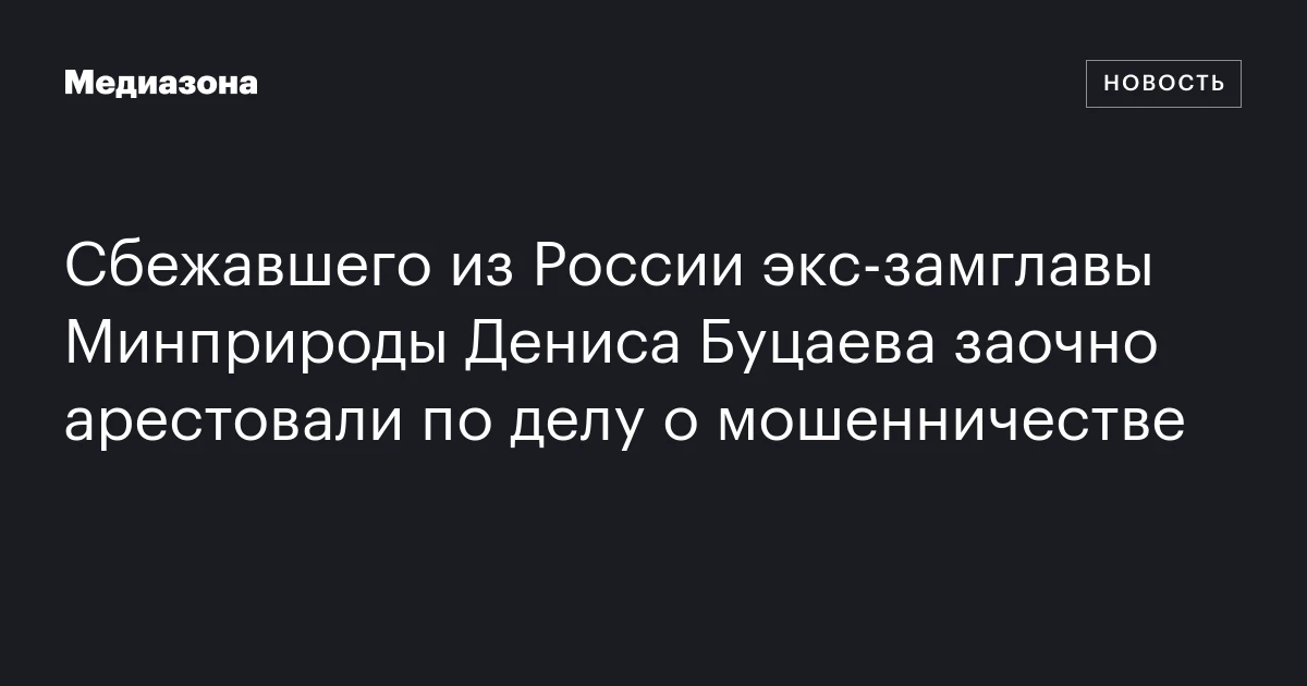 Сбежавшего из России экс‑замглавы Минприроды Дениса Буцаева заочно арестовали по делу о мошенничестве