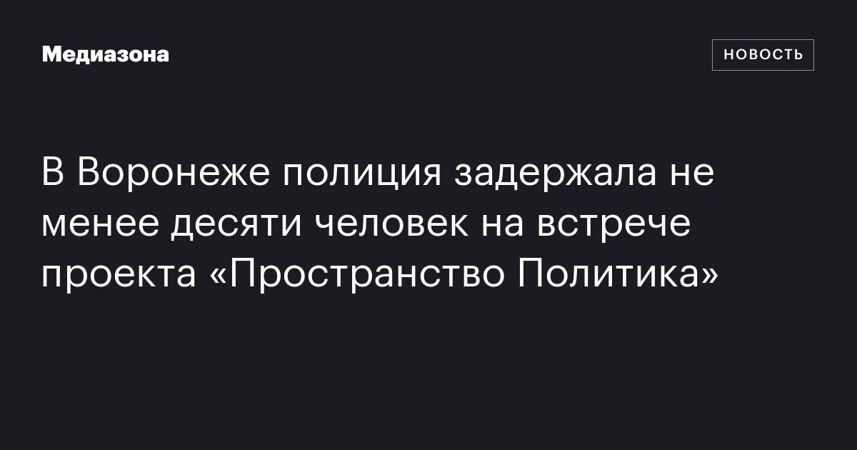 В Воронеже полиция задержала не менее десяти человек на встрече проекта «Пространство Политика»