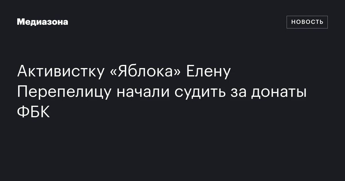 Активистку «Яблока» Елену Перепелицу начали судить за донаты ФБК