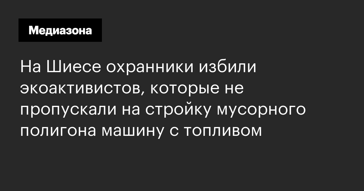 На Шиесе охранники избили экоактивистов, которые не пропускали на стройку мусорного полигона машину с топливом