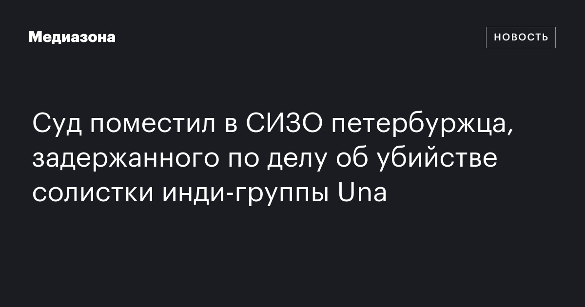 Суд поместил в СИЗО петербуржца, задержанного по делу об убийстве ...