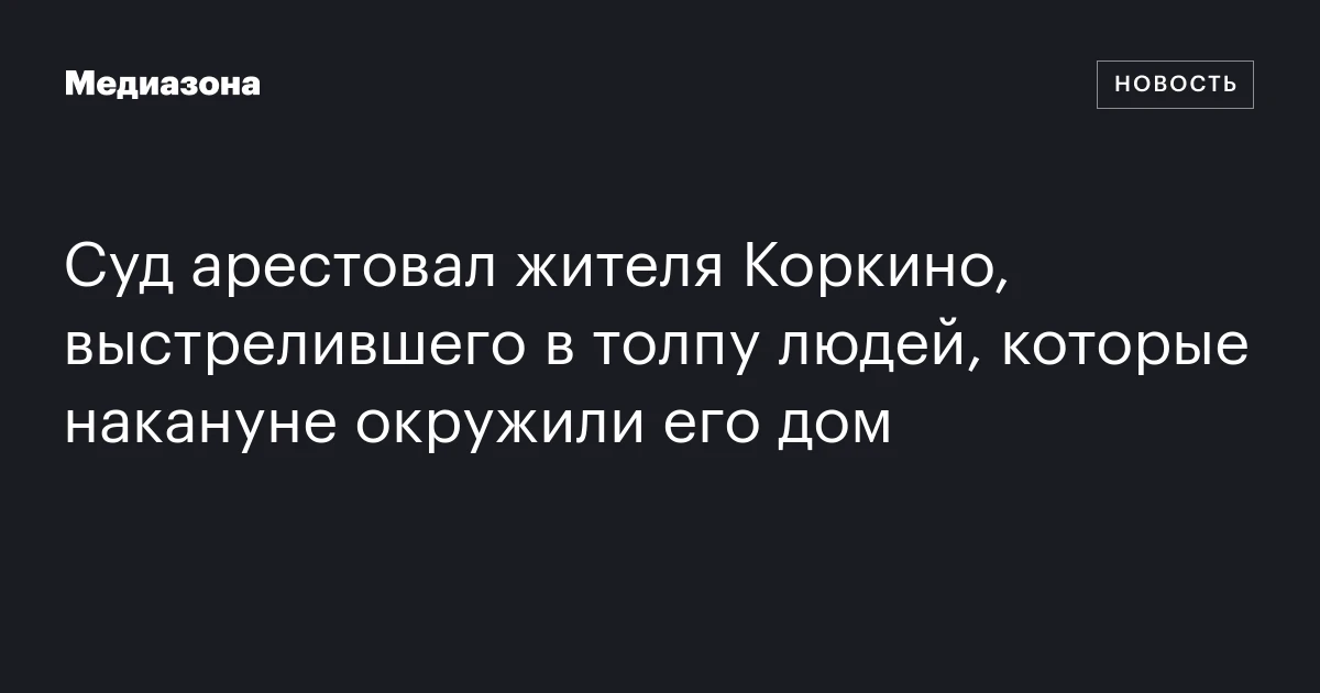 Суд арестовал жителя Коркино, выстрелившего в толпу людей, которые накануне окружили его дом