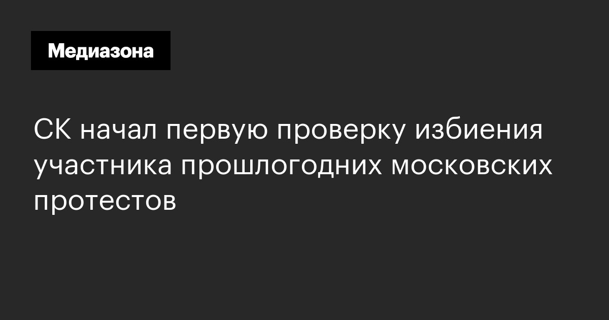 СК начал первую проверку избиения участника прошлогодних московских протестов