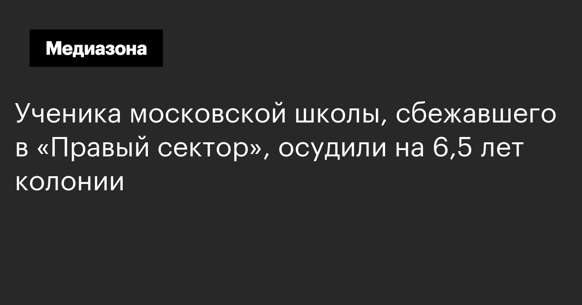 Ученика московской школы, сбежавшего в «правый сектор», осудили на 6,5 лет колонии