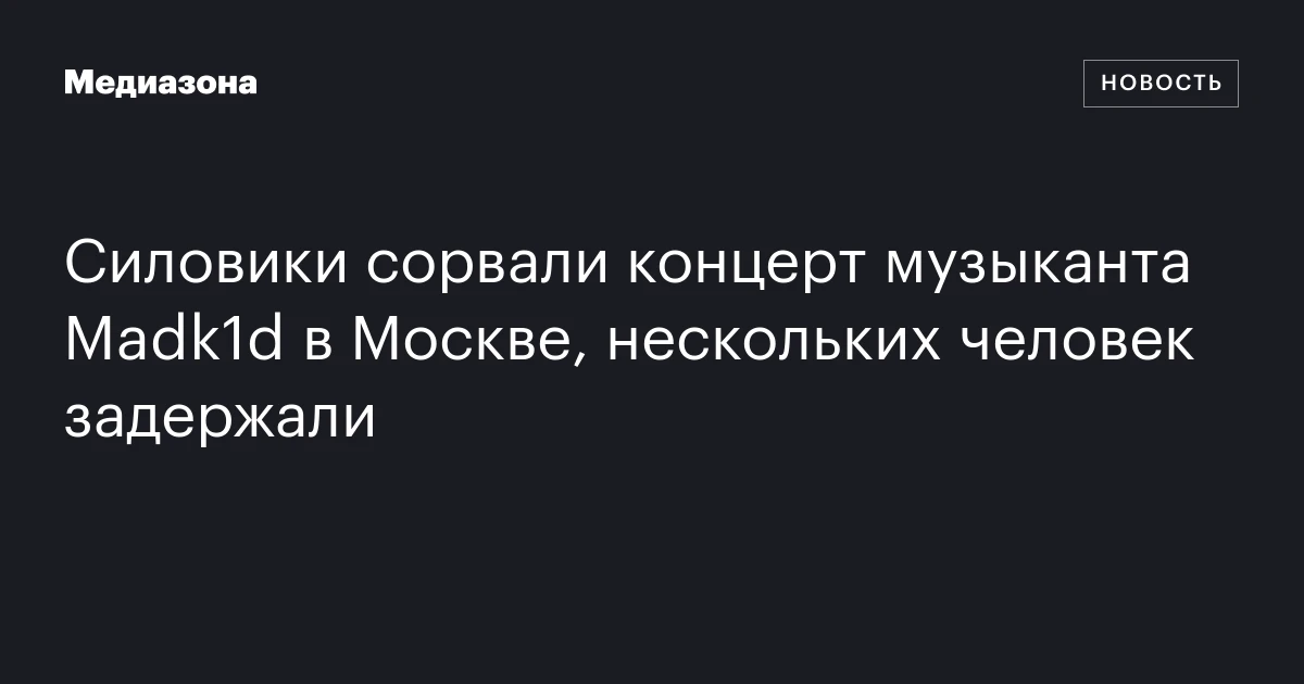 Силовики сорвали концерт музыканта Madk1d в Москве, нескольких человек задержали