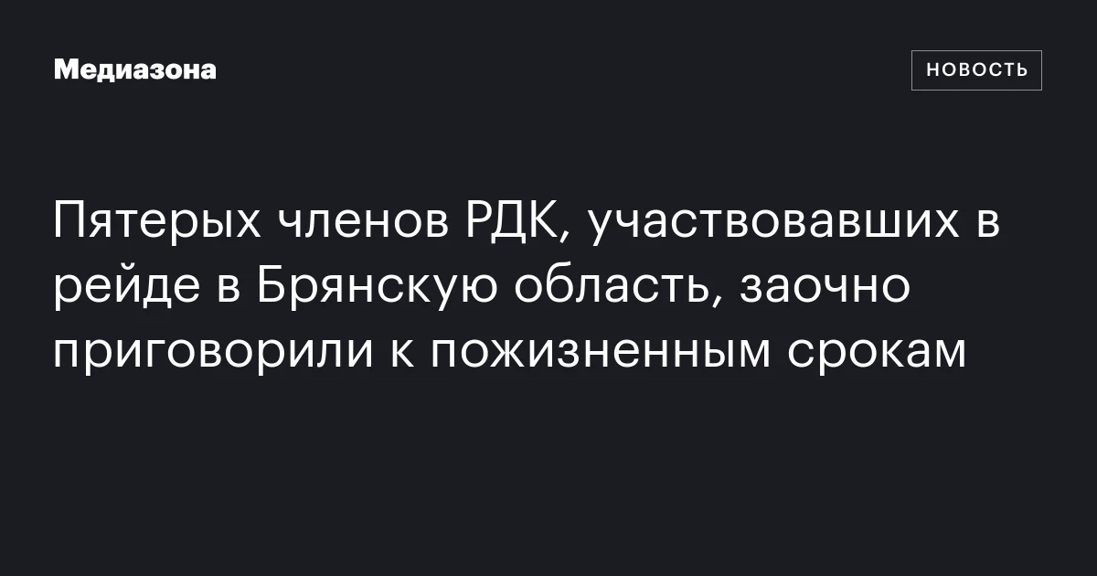 Пятерых членов рдк, участвовавших в рейде в брянскую область, заочно приговорили к пожизненным срокам