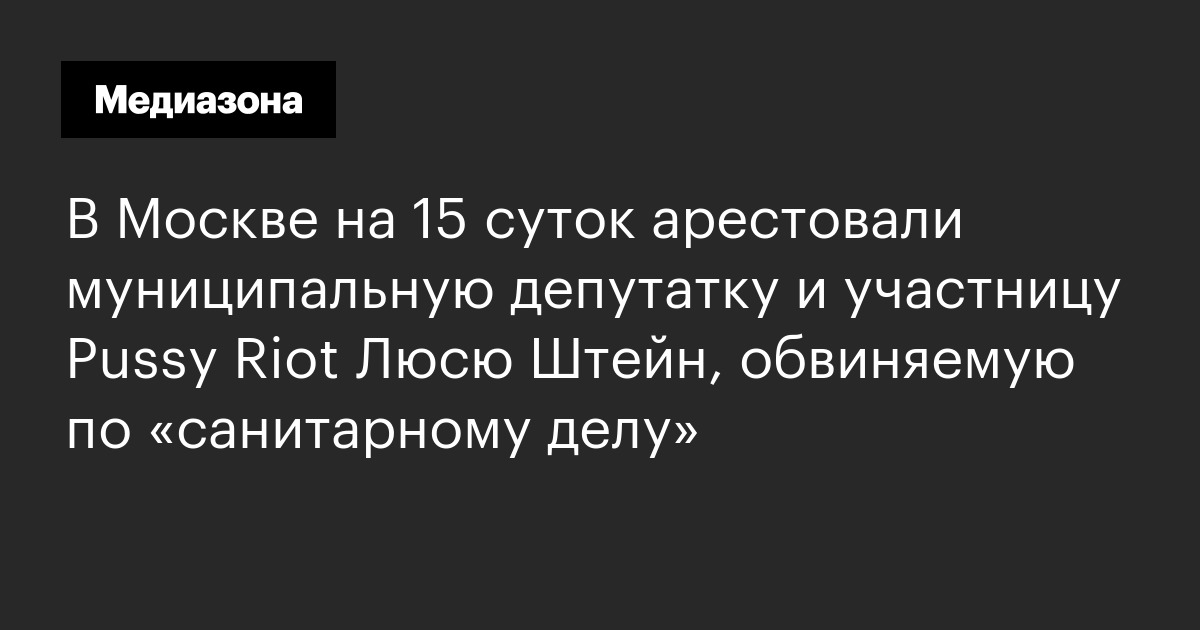 В москве на 15 суток арестовали муниципальную депутатку и участницу pussy riot люсю штейн, обвиняемую по «санитарному делу»