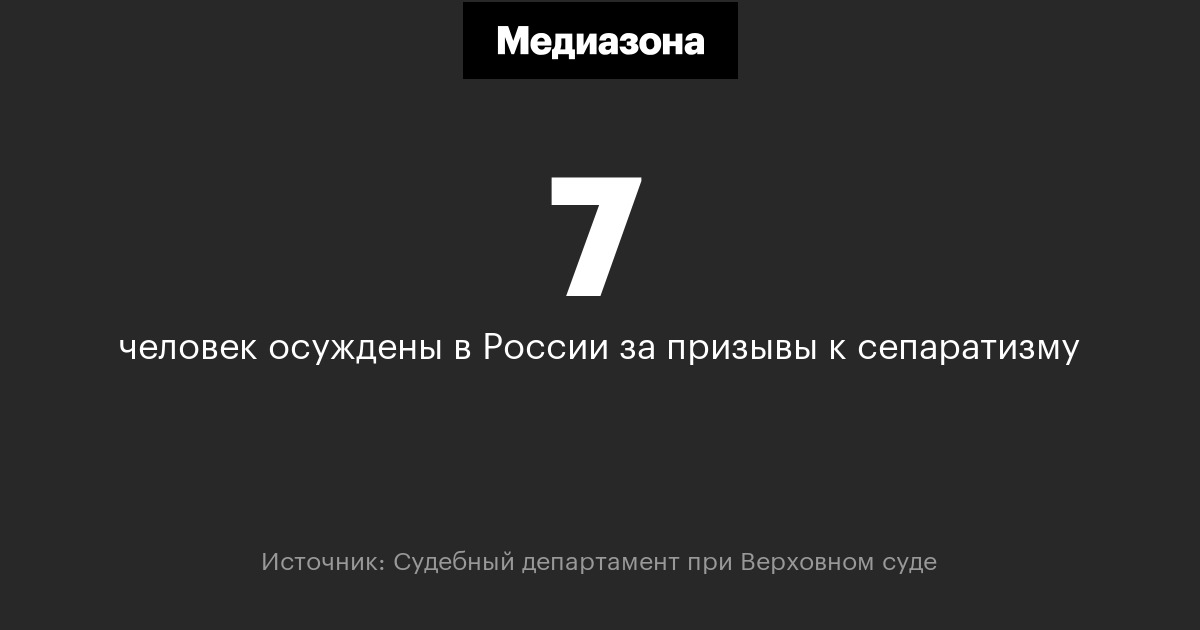 7 человек осуждены в россии за призывы к сепаратизму
