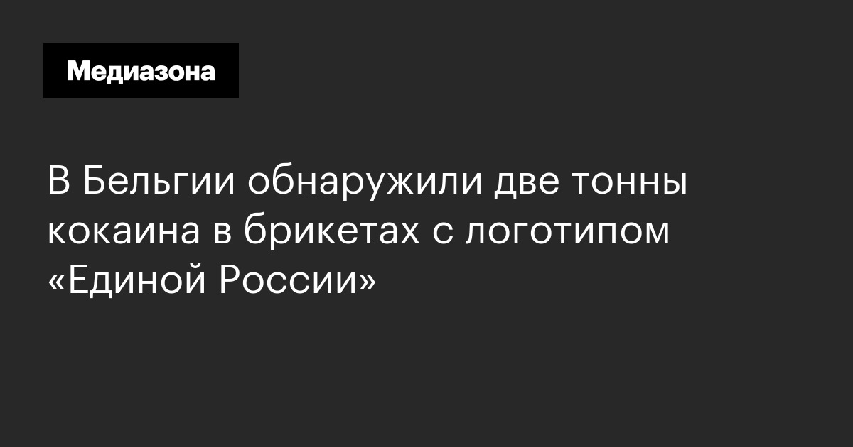 В бельгии обнаружили две тонны кокаина в брикетах с логотипом «единой россии»