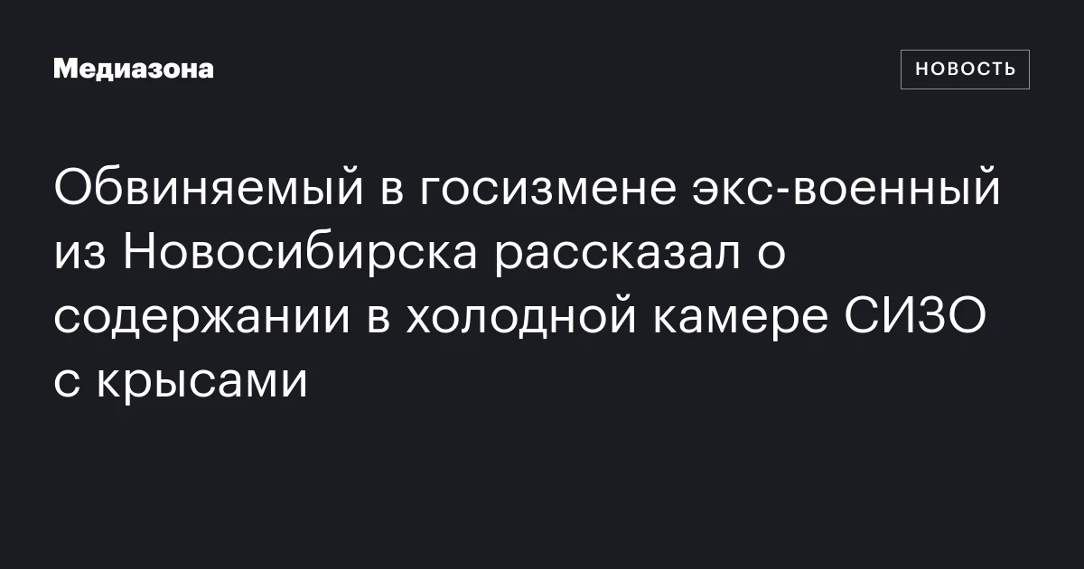 Обвиняемый в госизмене экс‑военный из Новосибирска рассказал о содержании в холодной камере СИЗО с крысами