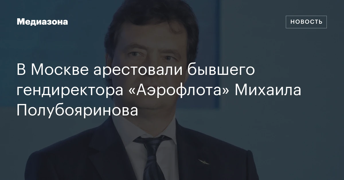 В Москве арестовали бывшего гендиректора «Аэрофлота» Михаила Полубояринова