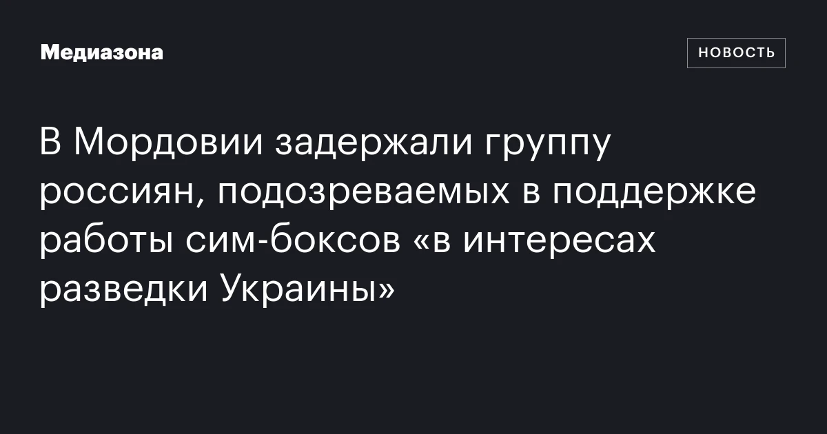 В Мордовии задержали группу россиян, подозреваемых в поддержке работы сим‑боксов «в интересах разведки Украины»