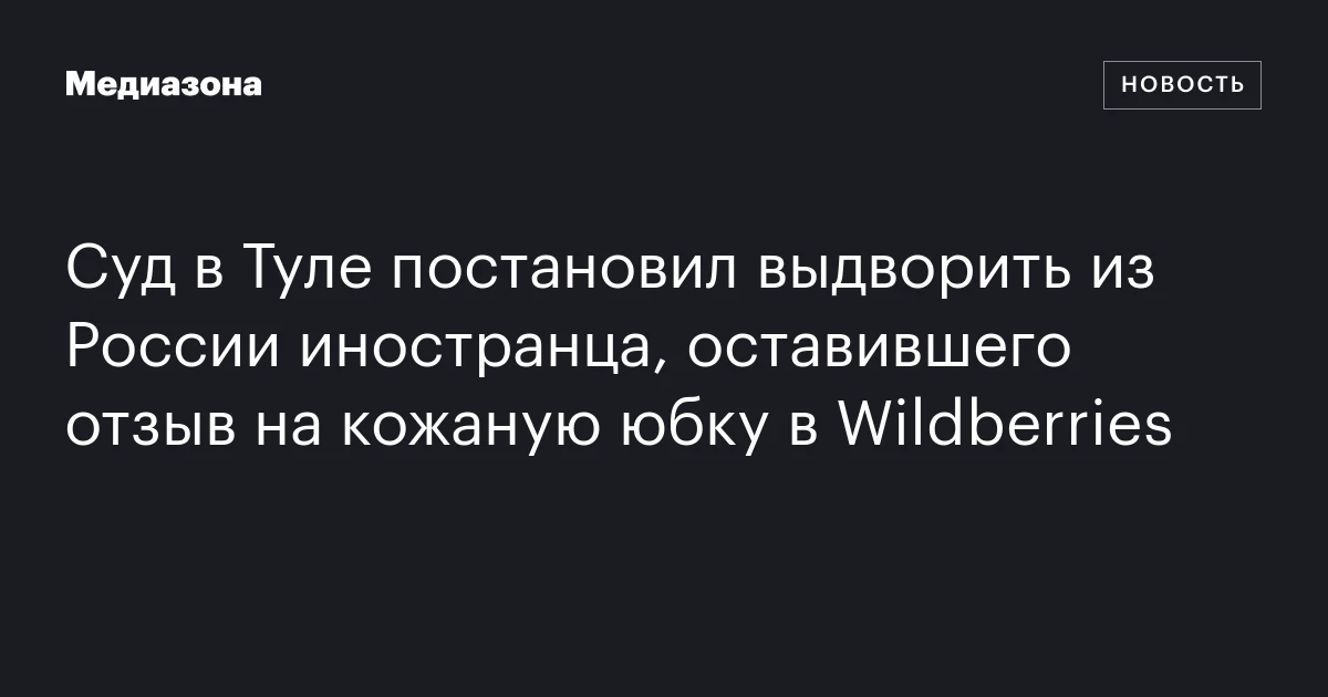 Суд в Туле постановил выдворить из России иностранца, оставившего отзыв на кожаную юбку в Wildberries