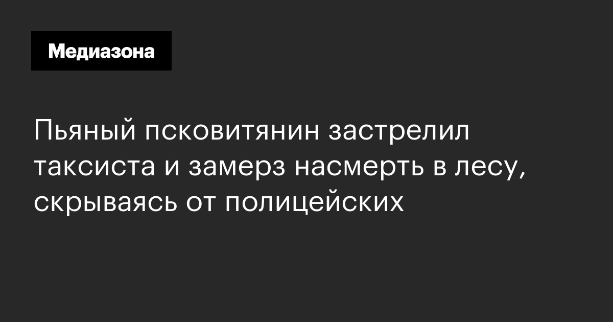 Пьяный псковитянин застрелил таксиста и замерз насмерть в лесу, скрываясь от полицейских