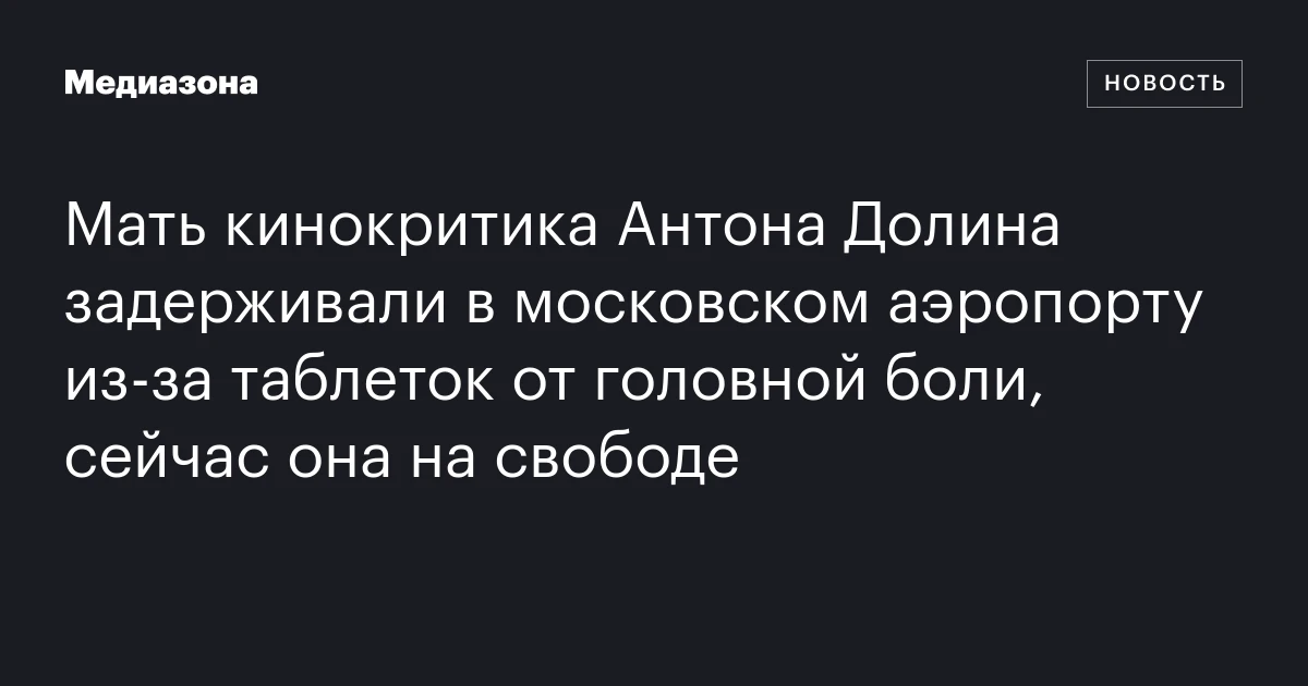 Мать кинокритика Антона Долина задерживали в московском аэропорту из‑за ...