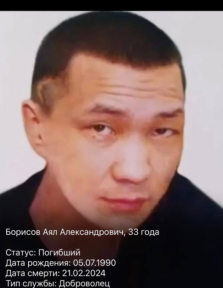 Фото: Погибший на войне с Украиной Борисов Аял Александрович. Республика Саха (Якутия), добровольцы