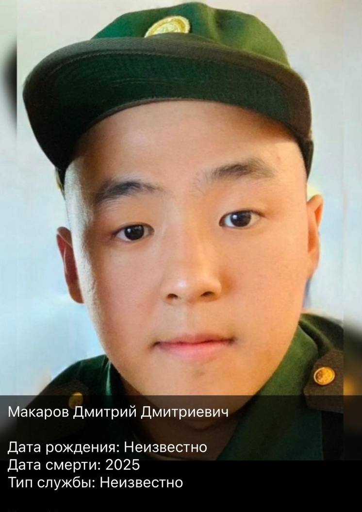 Фото: Погибший на войне с Украиной Макаров Дмитрий Дмитриевич. Республика Саха (Якутия), мотострелковые войска