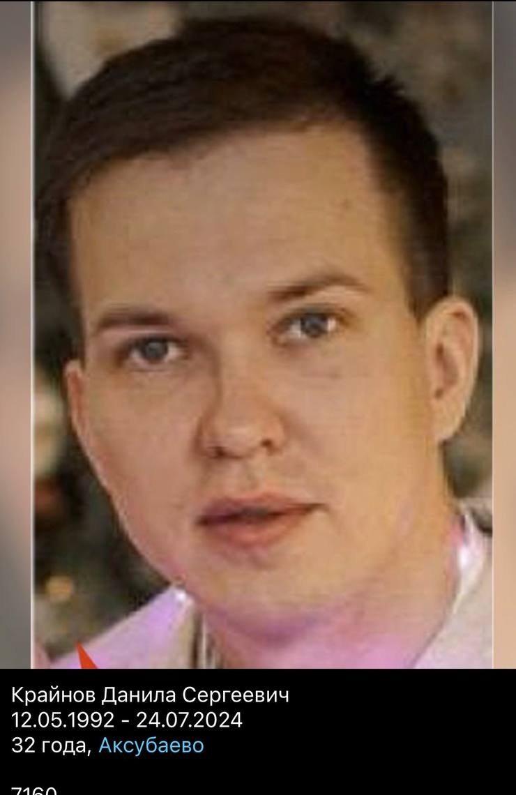 Фото: Погибший на войне с Украиной Крайнов Данила Сергеевич. Москва, добровольцы